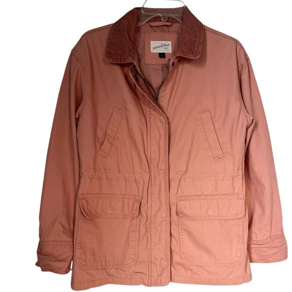 Universal Thread Women's Light Pink Utility Anorak 100% Cotton Barn Jacket Small - Picture 1 of 15